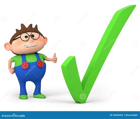 Boy with check mark stock illustration. Illustration of cute - 25465452