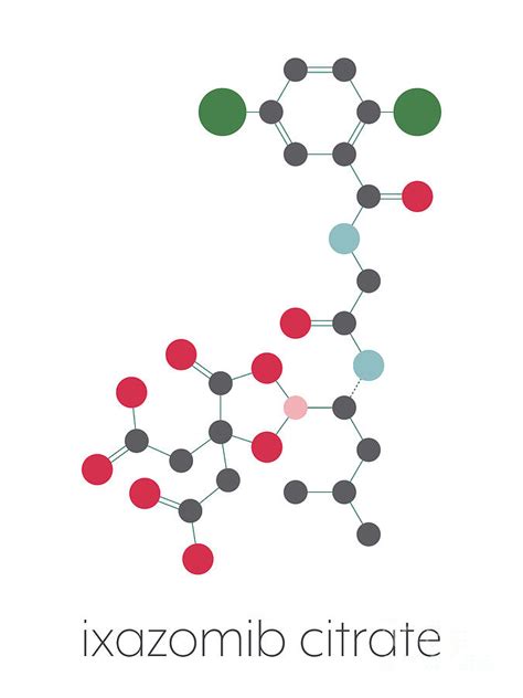 Ixazomib Citrate Multiple Myeloma Drug Molecule Photograph by Molekuul/science Photo Library