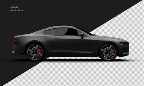 Premium PSD | Realistic Isolated Matte Black Luxury Modern City Sedan Car From Right Side View