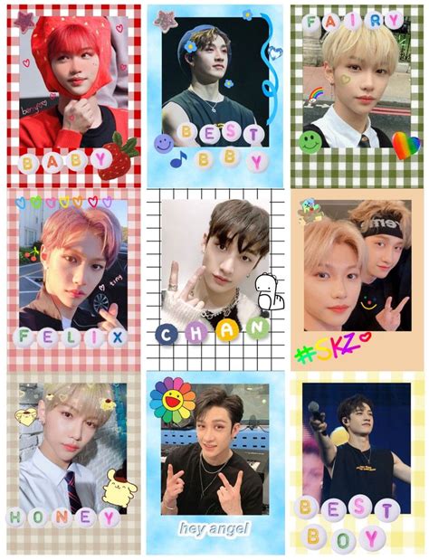 Felix and Bangchan polaroids/photocards printable | Polaroid decoration ...