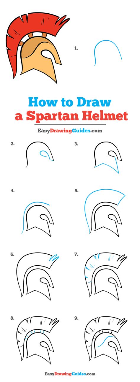 How to Draw a Spartan Helmet - Really Easy Drawing Tutorial