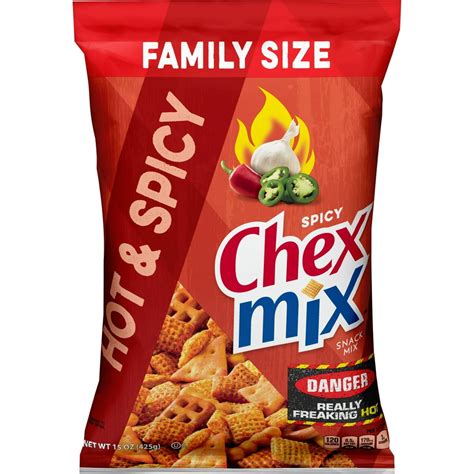 Chex Mix Snack Mix, Hot & Spicy, Family Size 15 Oz. - Walmart.com - Walmart.com