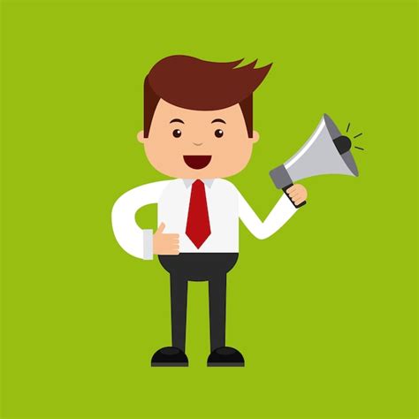 Man with megaphone Vector | Premium Download