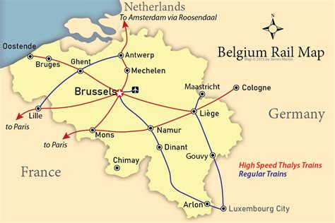 Belgium Cities and Rail Map | Mapping Europe