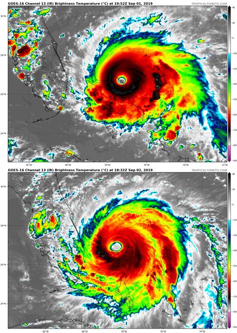 UPDATE: Hurricane Dorian weakens to high-end CAT4, undergoing an Eyewall Replacement Cycle ...