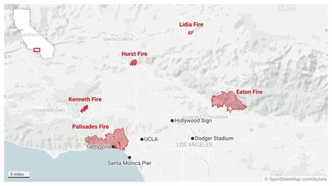 California fire maps: See where the Los Angeles fires are burning