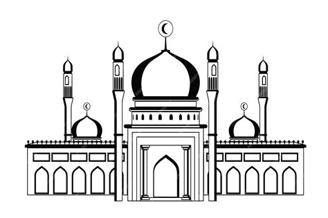 Premium Vector | Vector design of outline mosque