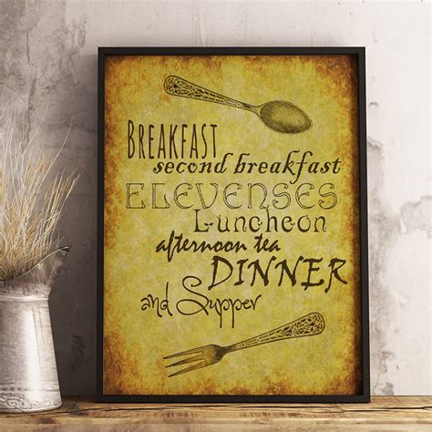 Hobbit Meals Schedule Menu Print Second Breakfast, Elevenses, INSTANT ...