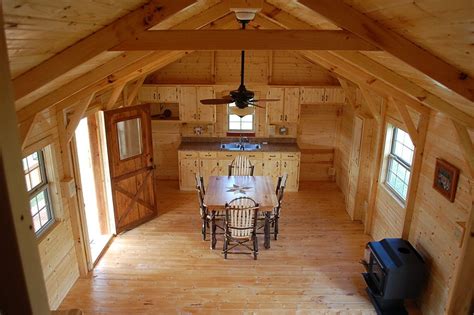 Very cute. I definitely am leaning toward a wider cabin. | Modular log cabin, Amish cabins ...