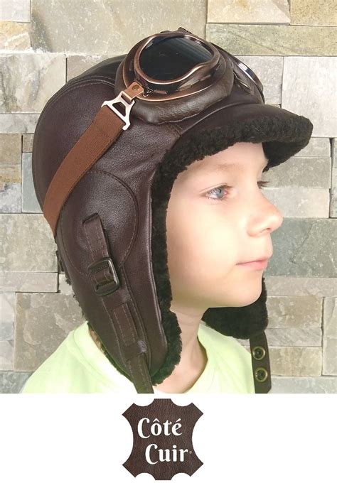 Brown Leather and Sheepskin Aviator Hat for Kids | Kids hats, Aviator ...