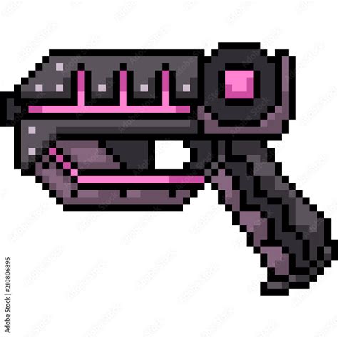 vector pixel art sci fi gun Stock Vector | Adobe Stock