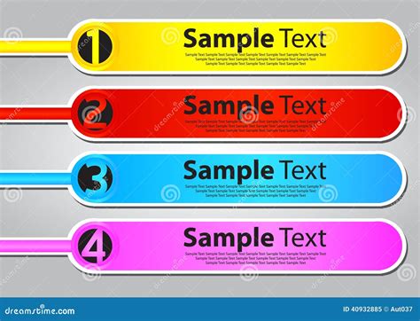 Four Color Text Box Templates Stock Vector - Illustration: 40932885