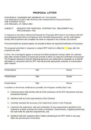 47+ SAMPLE Proposal Letters in PDF | MS Word