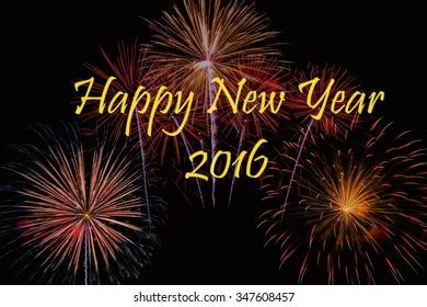 Happy New Year Fireworks Stock Photo (Edit Now) 347608457