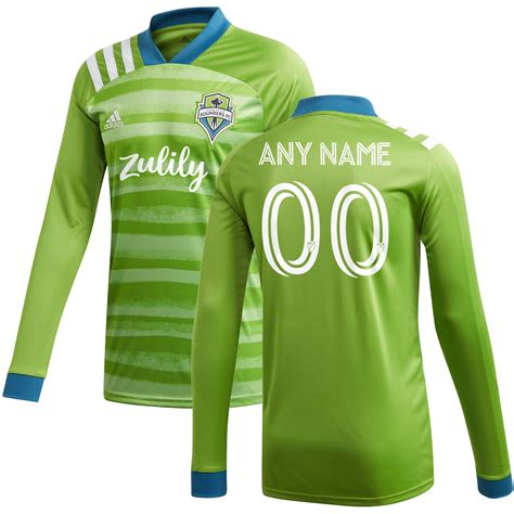 Men's Seattle Sounders FC adidas Green 2020 Forever Green Custom Replica Long Sleeve Jersey