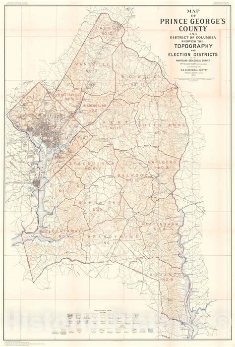 Historic Map : 1903 Map of Prince George's County County and the Distr ...