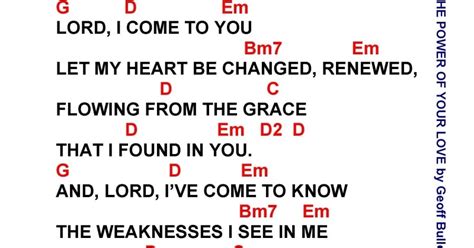 POWER OF YOUR LOVE - lyrics and chords ~ Faith and Music