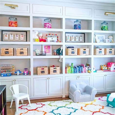 Organized Playroom Shelves #PlayroomTableAndChairSet | Playroom shelves ...