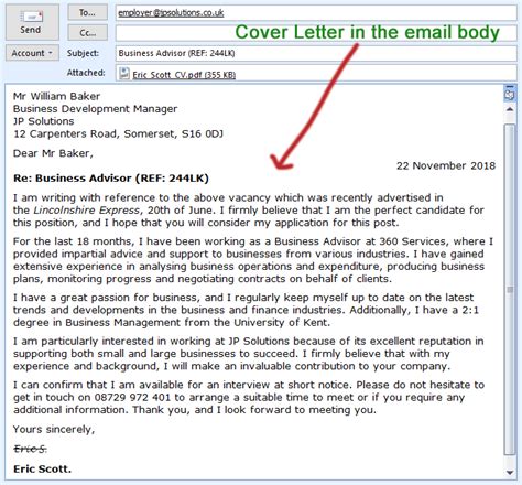 Emailing A Cover Letter And Resume Database - Letter Template Collection