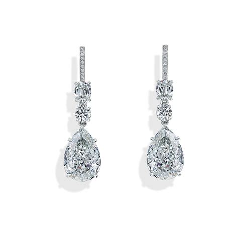 10ctw Pear Shaped Diamond Drop Earrings in Platinum