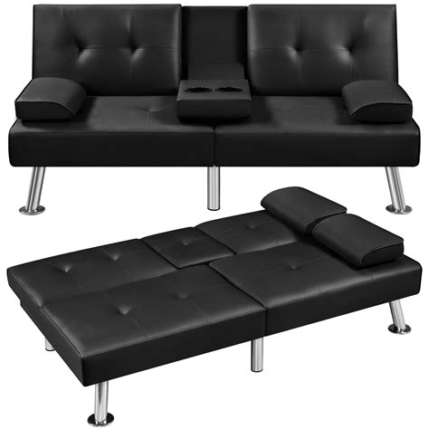 Buy Yaheetech Convertible Sofa Bed Adjustable Couch er Modern Faux Leather Recliner Reversible ...