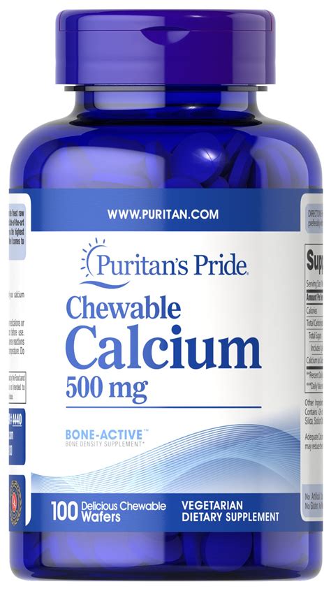 Chewable Calcium 500 mg 100 Chewables | Calcium Supplements | Puritan's ...