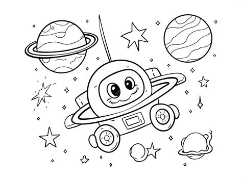 Premium Vector | Space planets coloring pages