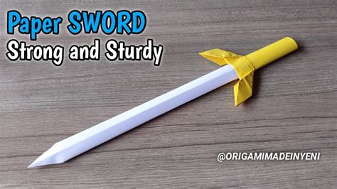 How to make a paper SWORD a Strong and Sturdy | Origami Sword - YouTube