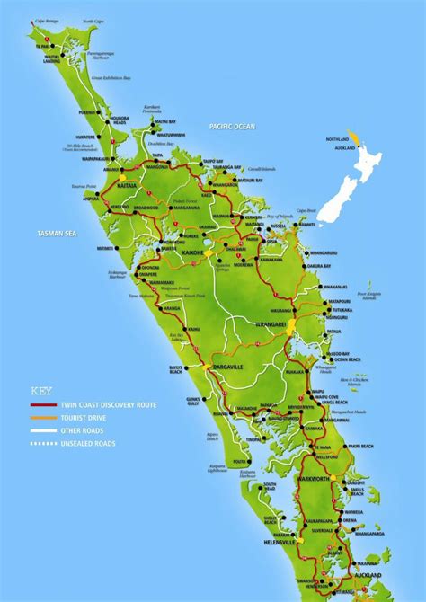 Northland Map City Regional | Political Map of New Zealand