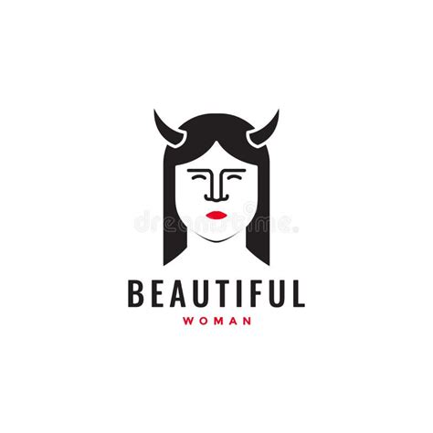 Beautiful Face Woman with Horn Logo Design Vector Stock Vector - Illustration of fantasy, fairy ...