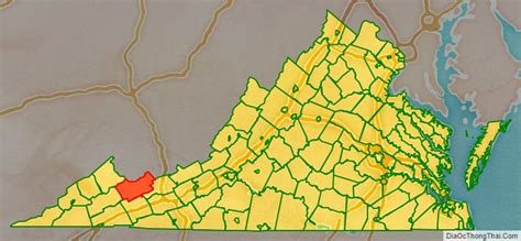 Map of Tazewell County, Virginia - Thong Thai Real