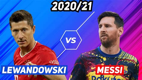 Robert Lewandowski vs Lionel Messi [Football stats comparison] | 2020/21 - YouTube