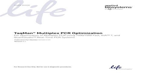 TaqMan Multiplex PCR Optimization - Thermo Fisher Scientific · Dye for ...