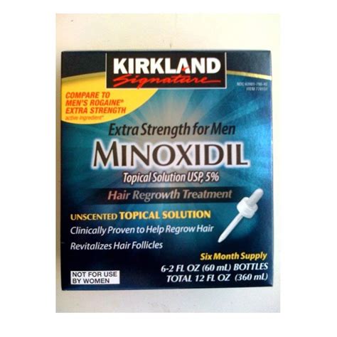 6 Months Kirkland Minoxidil 5% Extra Strength Topical Solution Regrowth for Men- Buy Online in ...