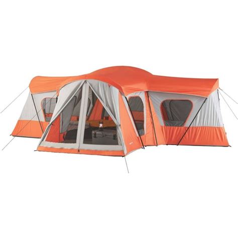 Base Camp Tent Ozark Trail 14 Person Cabin Tent Ventilation 12 Windows Orange | Cabin tent, Base ...