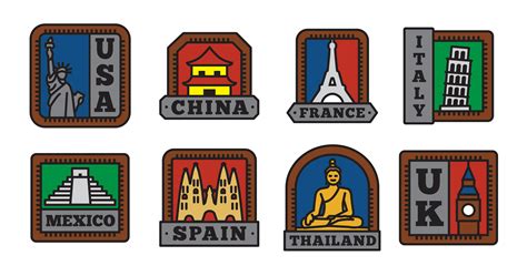 Country Badge Collections Set, Symbol of Big Country 656720 Vector Art at Vecteezy