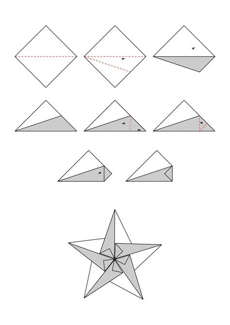Fünf-Sterne-Stern-Origami-Diagramm - DIY Papier Blog | Paper bag crafts, Christmas origami ...