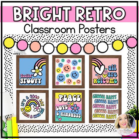 Retro Classroom Decor Printable Posters Bright | Made By Teachers