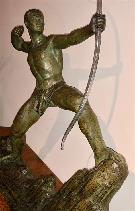 Lucien Gibert Bronze Statue 'The Archer' French Art Deco Sculpture ...