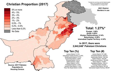 Pakistan Christian population by District : MapPorn