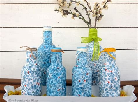 How to not decoupage plastic bottles with Napkins - The Boondocks Blog