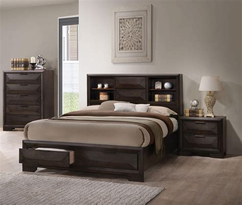 Black Wood Queen Storage Bedroom Set 3 Pcs Contemporary Naima 25900Q Acme – buy online on NY ...