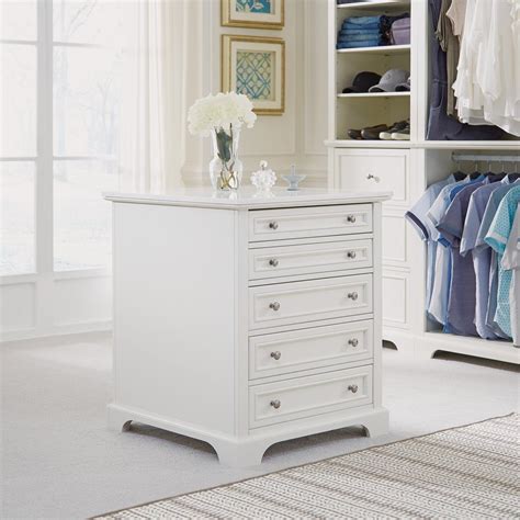 Home Styles Naples 5-Drawer White Closet Island-5530-91 - The Home Depot