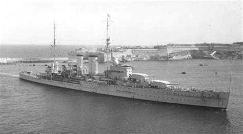 HMS Exeter (68) York-class heavy cruiser of the British Royal Navy, (C ...