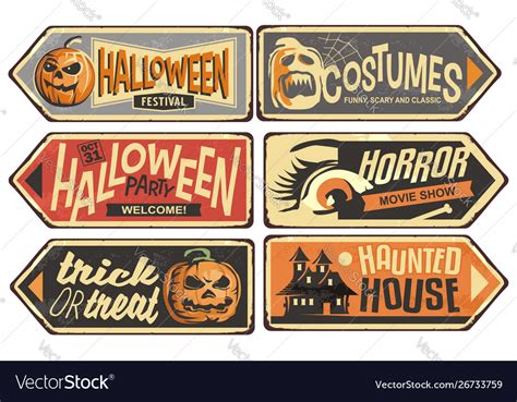 Halloween signs collection Royalty Free Vector Image