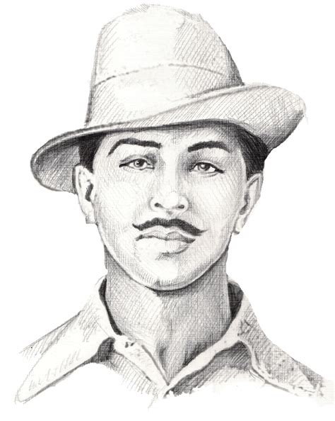 Pencil Drawing Of Bhagat Singh (800x1003), Png Download