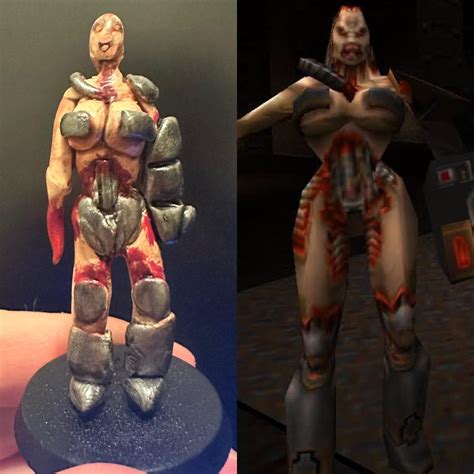 Made a custom Quake 2 Iron Maiden out of leftover putty. Tired to mimic the low-poly look! : r ...