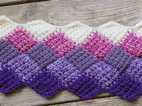 Tunisian Crochet Entrelac Throw Free Pattern | Crochet patterns, Entrelac, Tunisian crochet