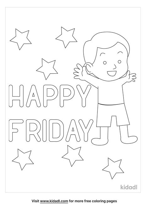 Happy Friday Coloring Pages