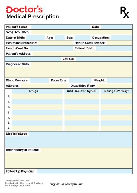 Free Doctor’s Medical Prescription Pad Design Template Ai & Printable PDF | Medical prescription ...
